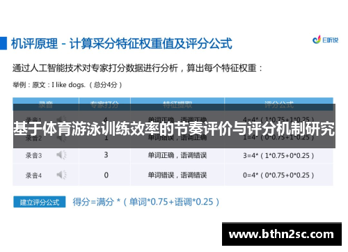 基于体育游泳训练效率的节奏评价与评分机制研究
